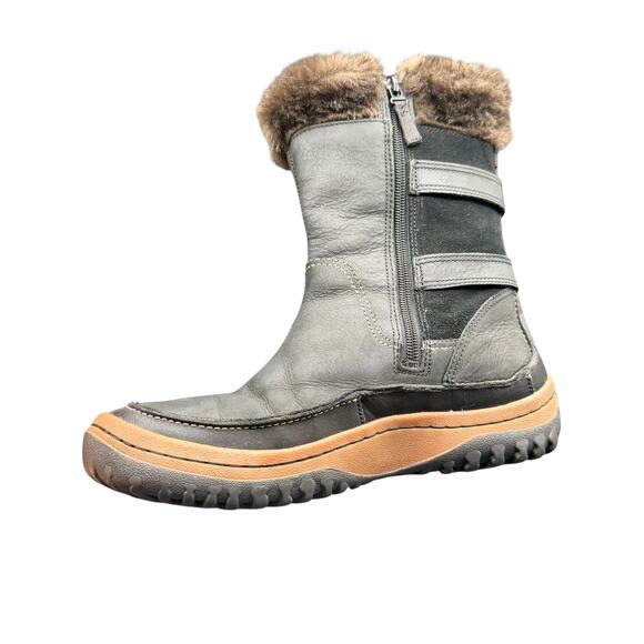 Merrell Decora Chant Leather Winter Boots Black 9.5 Waterproof Fur Trim - Picture 7 of 13